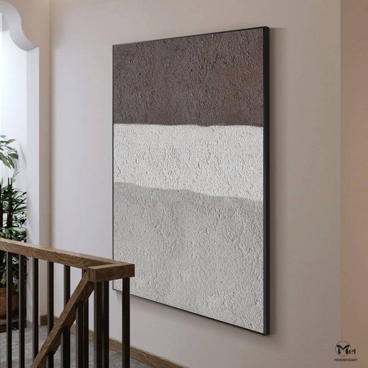 Hallway Brown Modern Abstract Canvas Artwork 53VW8 wall art